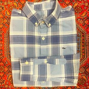 Vineyard Vines 16 Flannel - SO SOFT!! Blue Plaid Button Down Excellent Condition